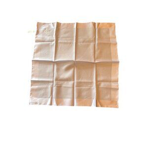 Elegant Pink Monogrammed Polyester Handkerchief With Embroidered "R" Design